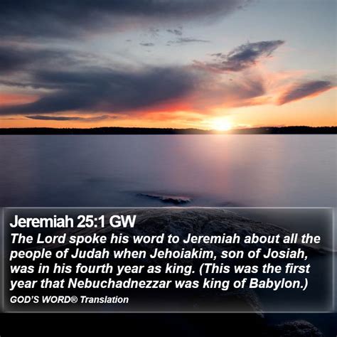 Jeremiah Gw The Lord Spoke His Word To Jeremiah About All The