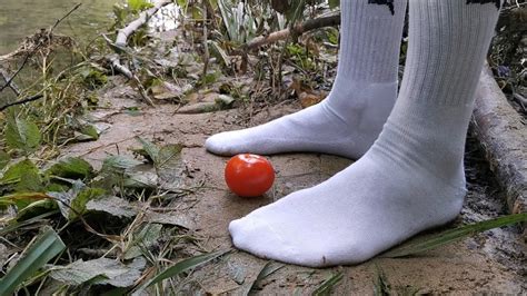 White Socks In Mud 😈 Crushing A Tomatoe 😍👟 Youtube