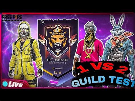 Free Fire Live Vs Guild Test Custom Room Ff Live Guild Test