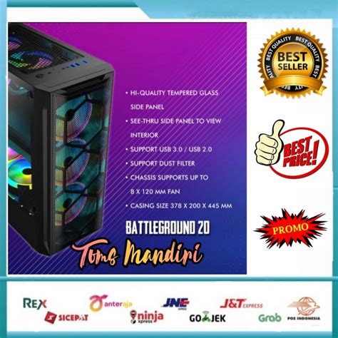 Jual Casing Simbadda Battleground Atx Matx Tempered Glass Gaming