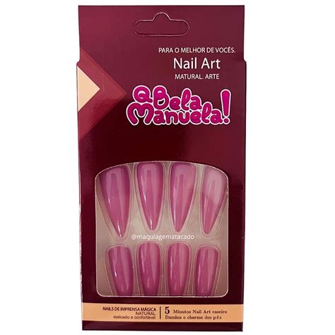 Unhas Posti As Stiletto Autocolante Qbm Nude Rosado Maquiagem Atacado