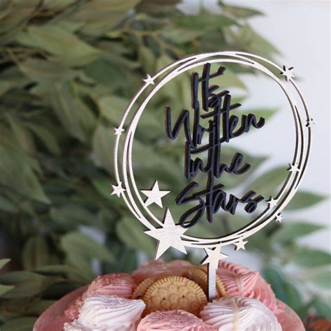 Starry Night Wedding Cake Topper It S Wrriten In The Stars Twinkle