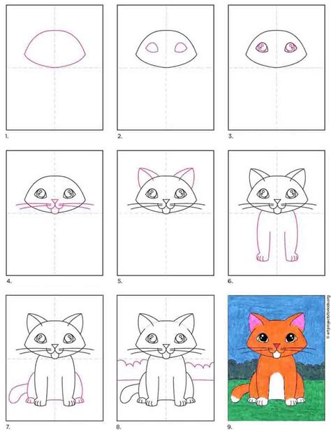 Steps How To Draw A Kitten