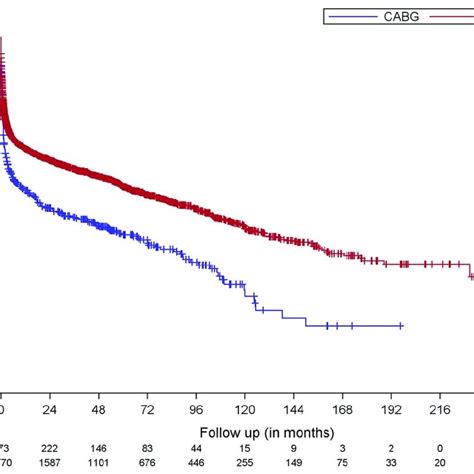 Kaplan Meier Estimates For Survival Of Patients With Concomitant Cabg