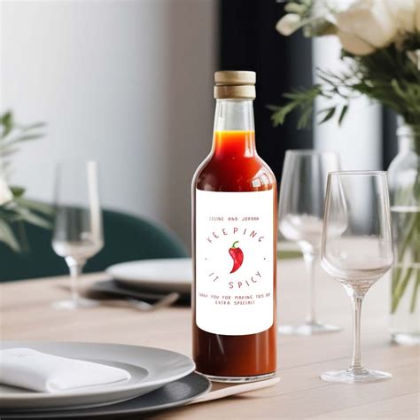 Set Of Hot Sauce Labels Bottle Labels Custom Labels Stickers Personalized Wedding Favors