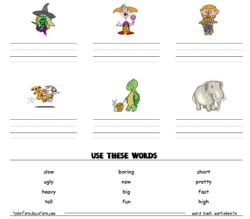 Vocabulary Matching Worksheet Creator - Must Check