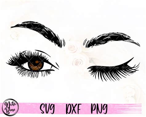 Brown Eyes Wink Svg Eyebrows Svg Cut File Woman Eyes Winking Etsy