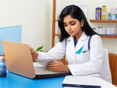 Premium Ai Image Sri Lankan Young Pharmacist Lady Learning Online