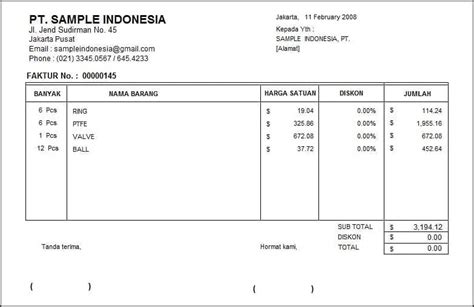 Aneka Contoh Faktur Barang 33 Bagi Membuat Invoice Unik Oleh Post