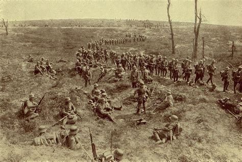 German Troops Moving Forward During The Spring Offensive In 1918