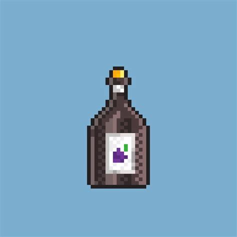 Premium Vector Wine Bottle In Pixel Art Style