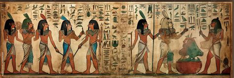 old historical egyptian painting with egyptian hieroglyphs, generative ...