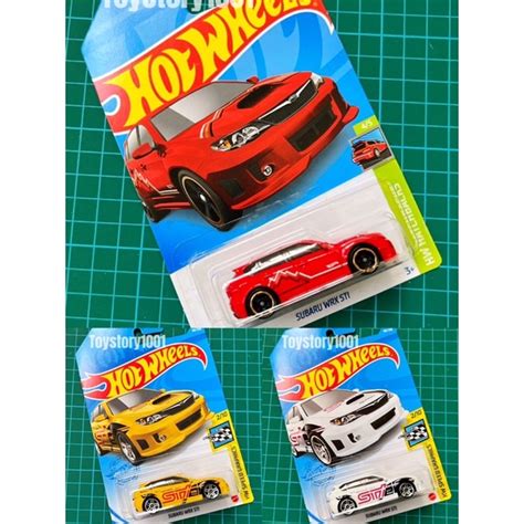 Ready Stock Japan Card Hot Wheels Speed Graphics Subaru Wrx Sti Red Yellow White Colour