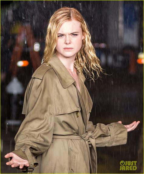 Elle Fanning Braves The Rain While Filming Woody Allen Movie Photo