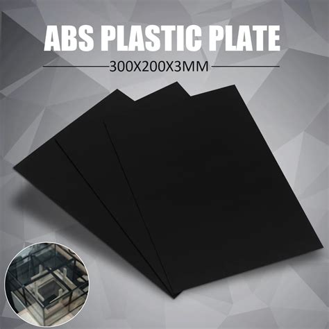 1 Piece Durable Black Abs Plastic Sheet Styrene Flat Plastic Plate 3mm