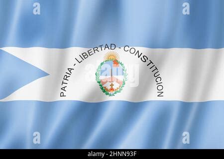 Corrientes province flag, Argentina waving banner collection. 3D ...