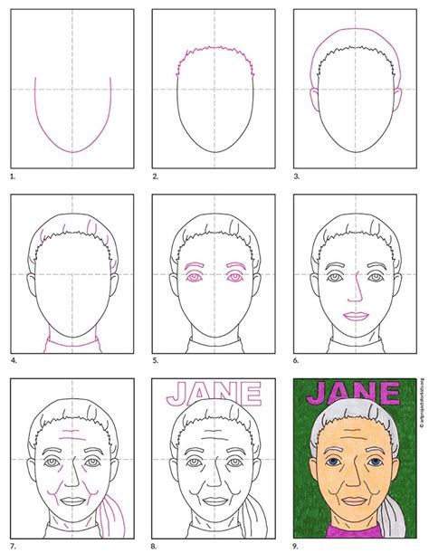 Easy How To Draw Jane Goodall Tutorial Video And Jane Goodall Coloring