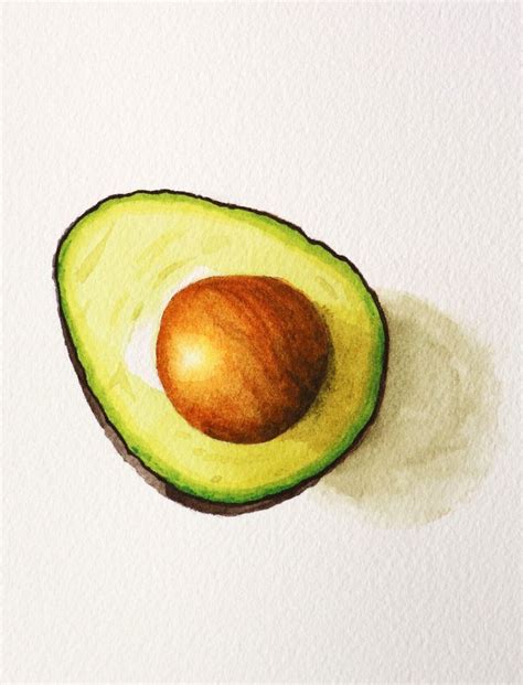 How To Paint An Avocado In Watercolor Beginner S Tutorial Oil