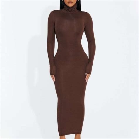Naked Wardrobe Dresses Naked Wardrobe Up To My Neck Midi Dress In Chocolate Poshmark