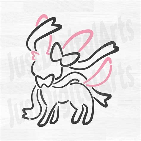 Sylveon Pokemon Outline Digital Download Instant Download Svg Png