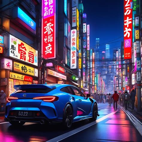 Premium AI Image | neon lit streets of tokyo capturing the vibrant ...