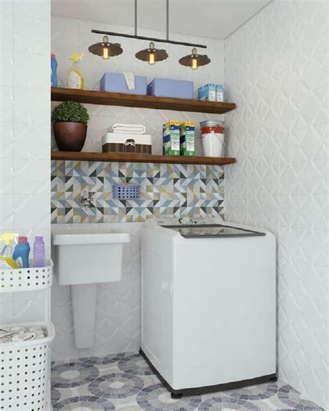 Prateleira Para Lavanderia Parede - Prateleira para Lavanderia: +53 Ideias para Decorar e Organizar
