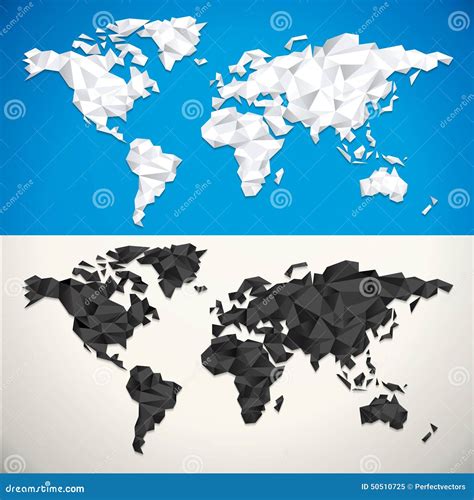 Vector Low Poly World Map Stock Vector Illustration Of Background