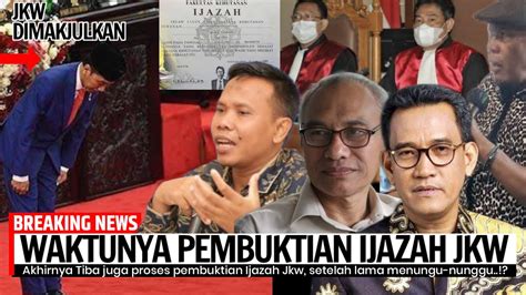 TIBA WAKTUNYA PEMBUKTIAN DI PERSIDANGAN JKW TAK MAMPU BUKTIKAN