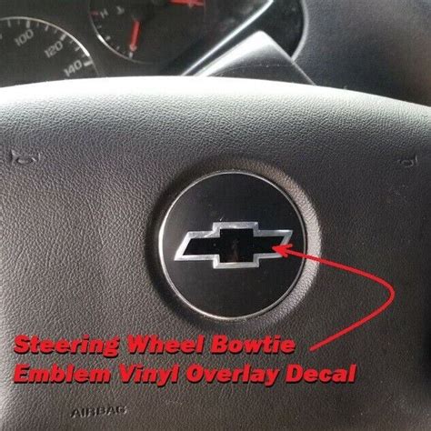 Matte Black Precut Steering Wheel Emblem Bowtie Decal For 2007 13