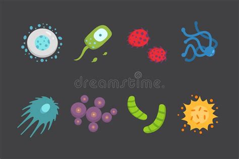 Ejemplo Colorido Determinado Del Vector De Los Virus Bacterias Y