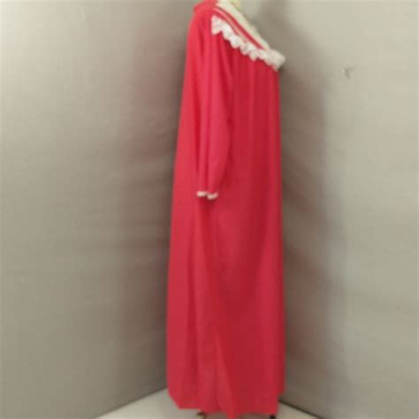 Vintage Hot Pink Nightgown Granny Gown S Deadstock Gem