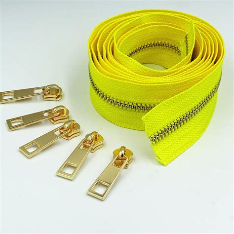 Yellow Color 5 High End Handbags Zippers Brass Metal Zipper China