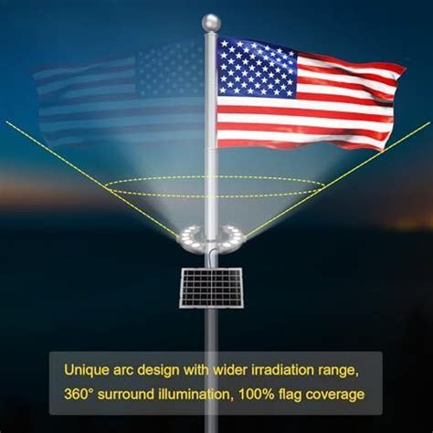 Flag Pole Light Solar Powered Lumens Brightest Solar Flagpole