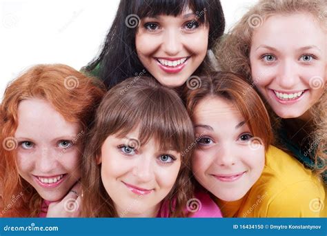 Happy Smiley Girls Stock Photo Image Of Beauty Happiness 16434150