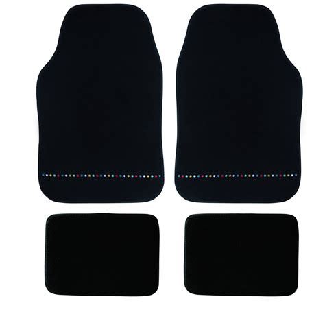 Jeu Complet De Tapis De Voiture Universels Noir Moquette Pois Norauto