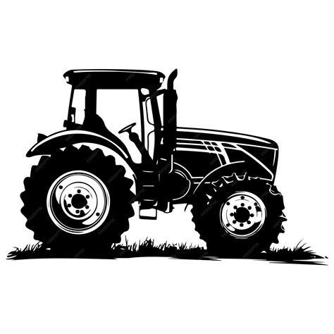 premium vector farming tractor silhouette vector