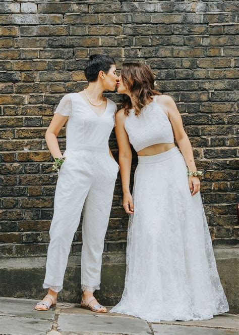 Brides Of Ollichon Emma And Roxy Lesbian Wedding Attire Lesbian Bride Lgbtq Wedding