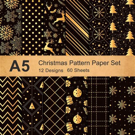 Whaline Designs Christmas Pattern Paper A Size Sheet Snowflake