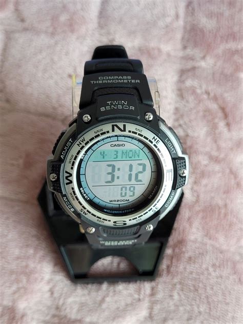 Casio Twin Sensor Compass Thermometer SGW 100 Black Men S Fashion