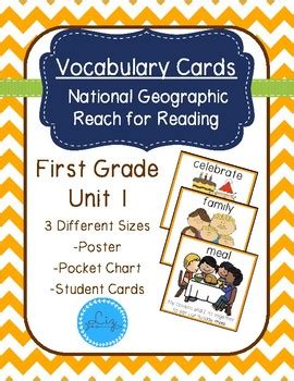 National Geographic Reach For Reading Vocab Cards First Grade Unit 1