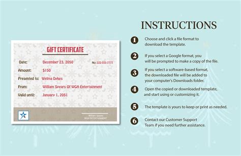 Christmas Gift Certificate Template Word Doc in Illustrator, Word, PSD ...