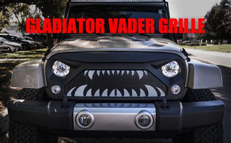 Xprite Front Grille Matte Black Gladiator Vader Grid Grill Guards