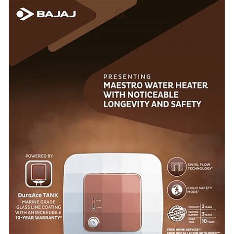 Buy Bajaj Maestro Liters Star Storage Water Heater Watts