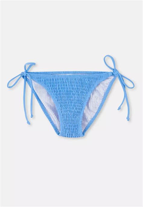 Buy DAGİ Blue Bikini Bottom Side Tie Shirred Swimwear for Women