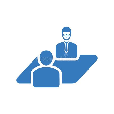 Job Meeting Interview Blue Icon Stock Vector Illustration Of People