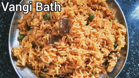 vangi bath recipe how to make vangi bath brinjal rice vangi baath ವಗ