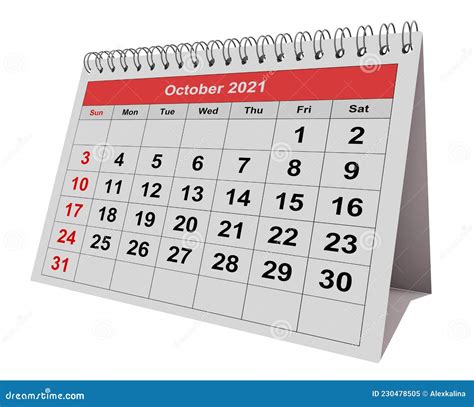 Una P Gina Del Calendario Anual Comercial Mensual Mes De Octubre De