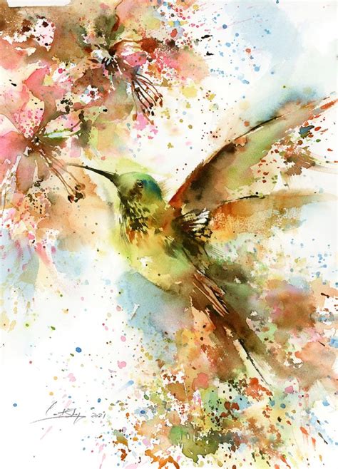 Sophie Rodionov Paintings For Sale Artfinder Hummingbird Painting Bird Watercolor