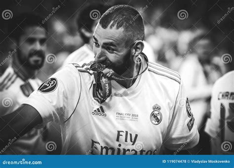 Kyiv Ukraine May 26 2018 Karim Karim Benzema With A Gold Me