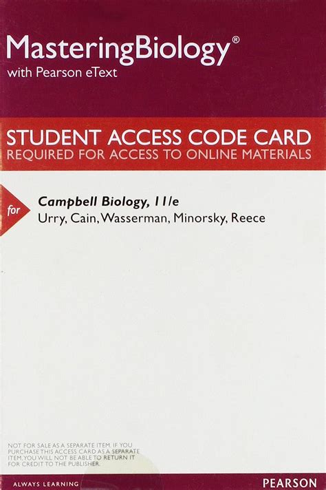 Mastering Biology With Pearson Etext Standalone Access Card For